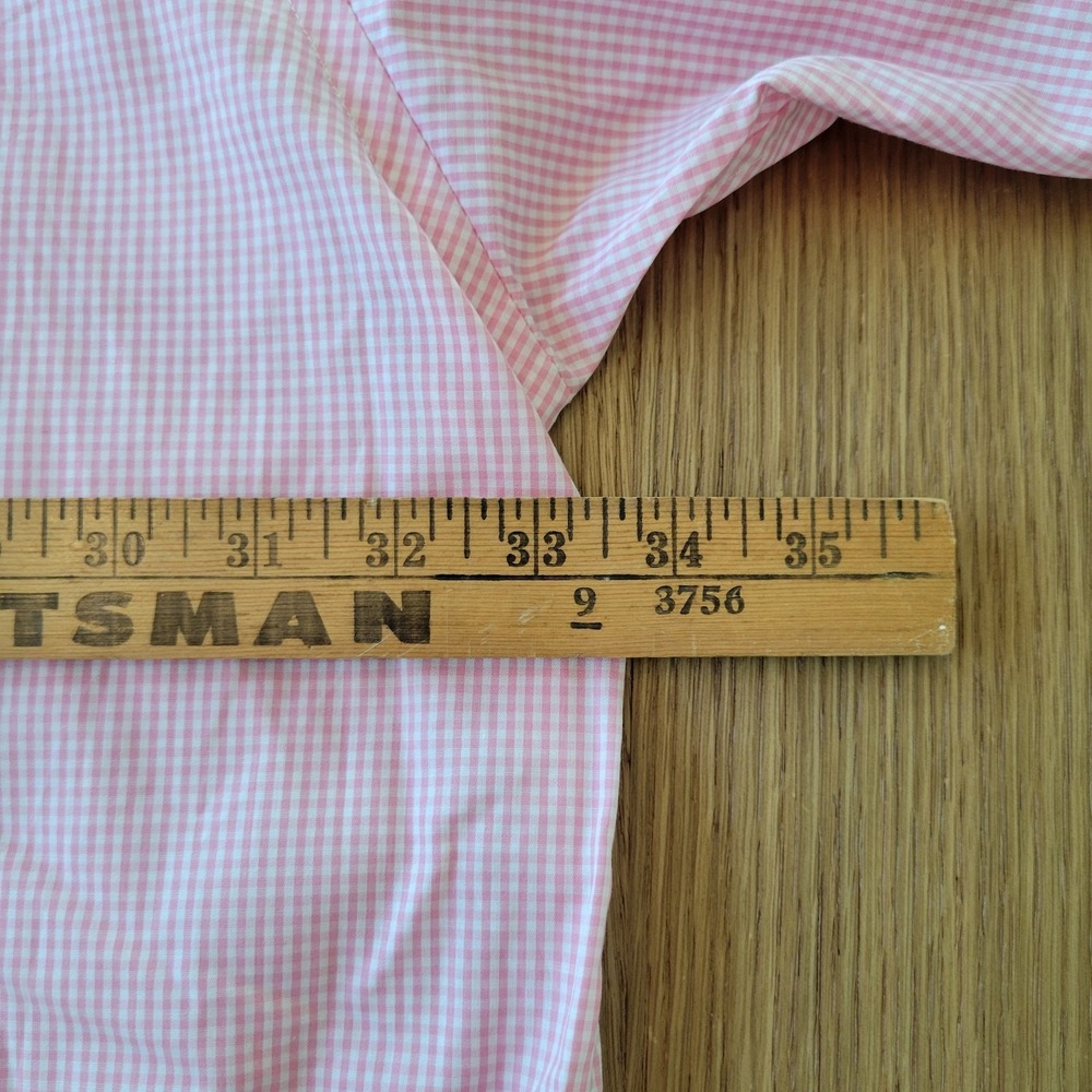 VTG NWT Gitman Brothers Shirt Men's XL 5X Button Down Pink Gingham Long Sleeve - Picture 8 of 10